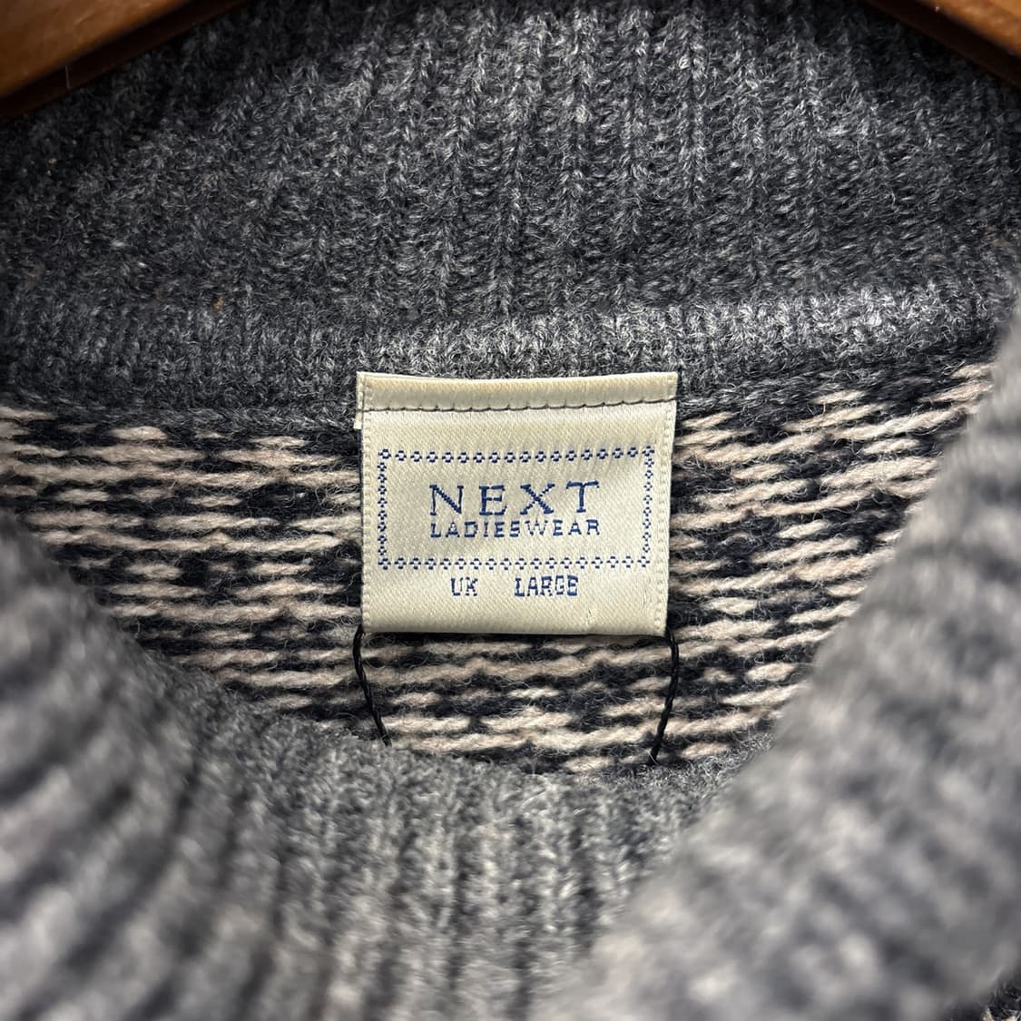 90s 빈티지 에스닉 노르딕 퓨어울 하이넥 롱라인 스웨터 N154 상품이미지6