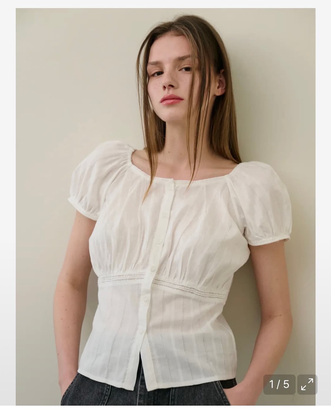 샐러드볼즈 블라우스 PUNCHING LACE BLOUSE [WHITE] 상품이미지1