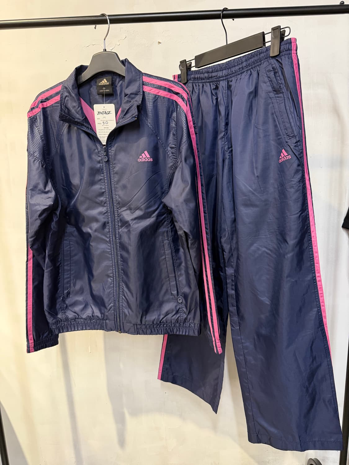 아디다스 퍼플,네이비 바람막이 세트 상품이미지1