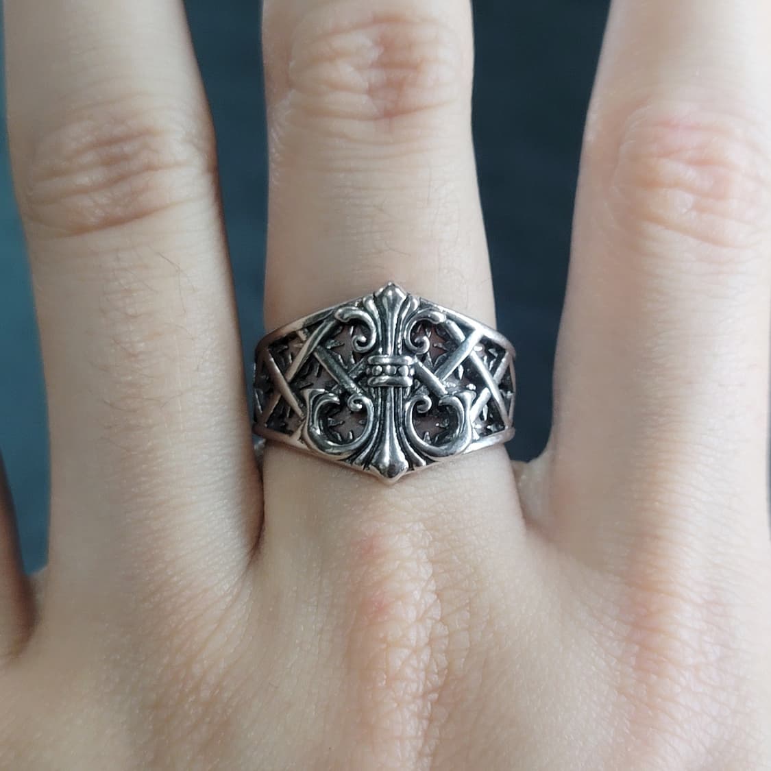 Spearin 실버 남자 엔틱 빈티지 명품 고딕 십자 창 반지 상품이미지9