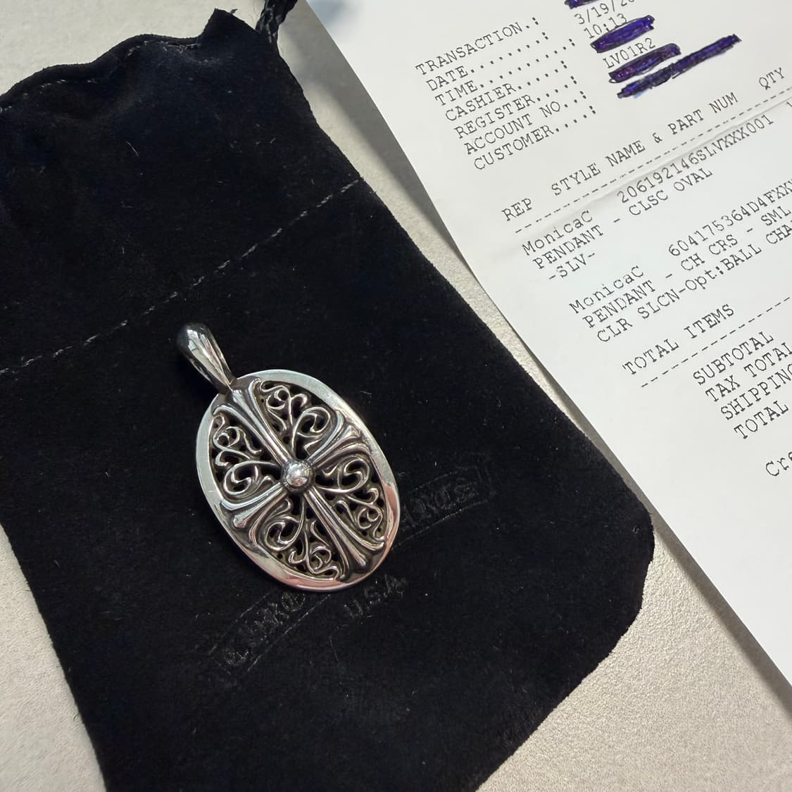 [새상품] 크롬하츠 오발 펜턴트 상품이미지2