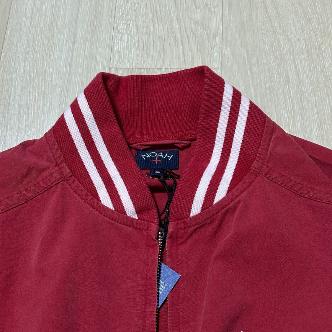 XL 새상품 노아 noah 코튼 바시티자켓 레드 상품이미지4