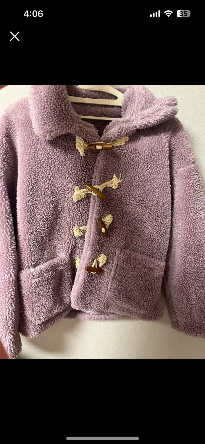 빈티지 연보라 양털 떡볶이 코트 상품이미지1