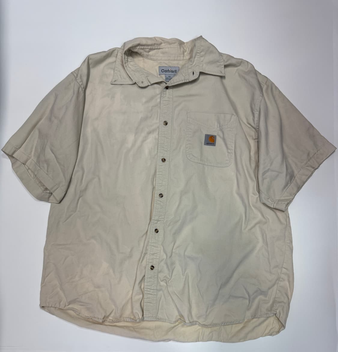 칼하트 리메이크 오버핏 베이지 반팔 셔츠 XL~2XL 상품이미지1
