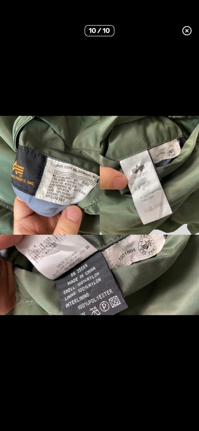 알파인더스트리 ma-1 (XL) 상품이미지10