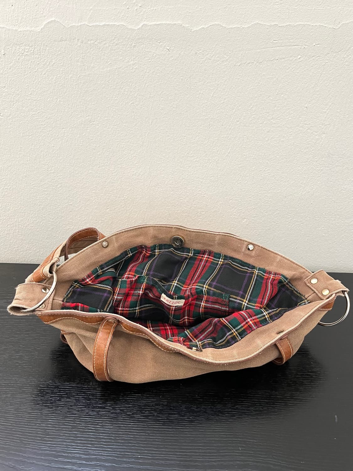 90‘s KAZZOC 캔버스 레더 쇼퍼백 상품이미지4