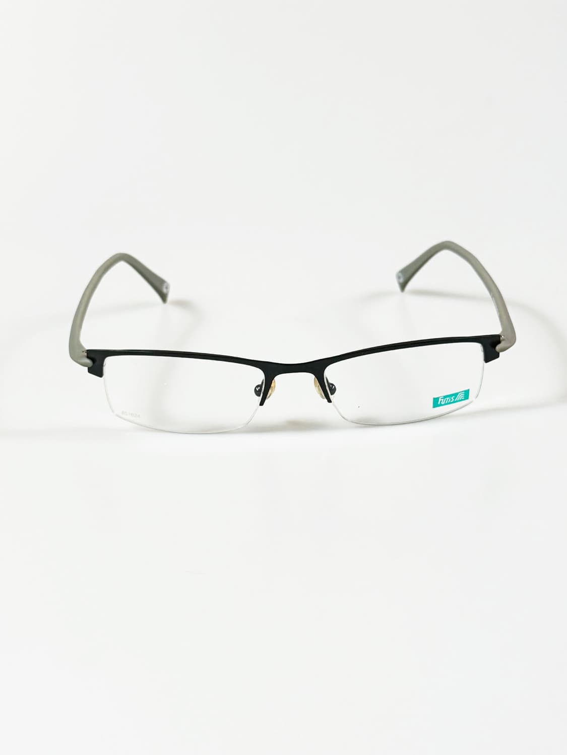 90s FUTIS 블랙 그레이 스퀘어 반무테 빈티지 안경 상품이미지2