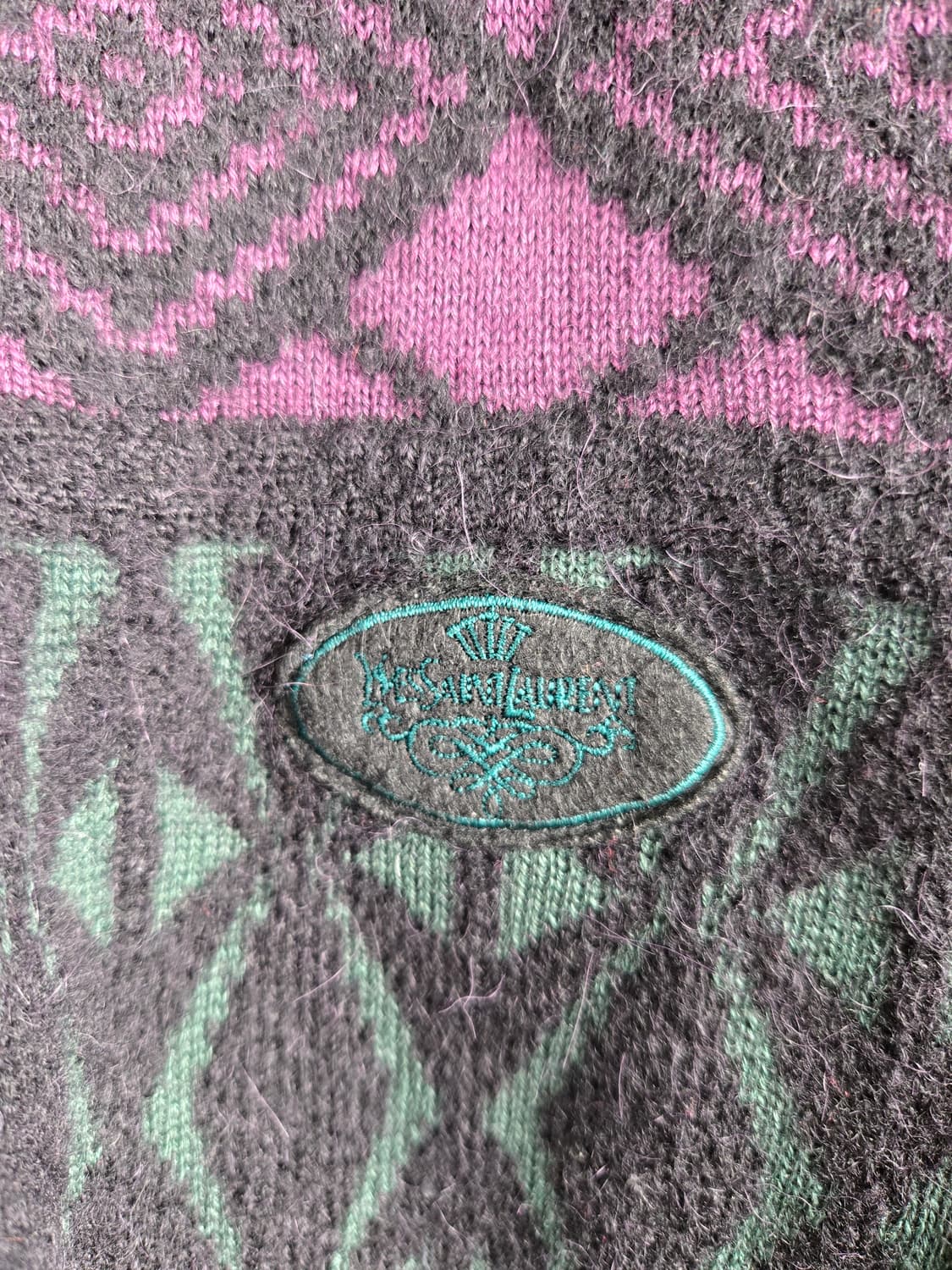 [무료배송]입생로랑 105 빈티지 남성 울 혼방 패턴 니트 상품이미지6