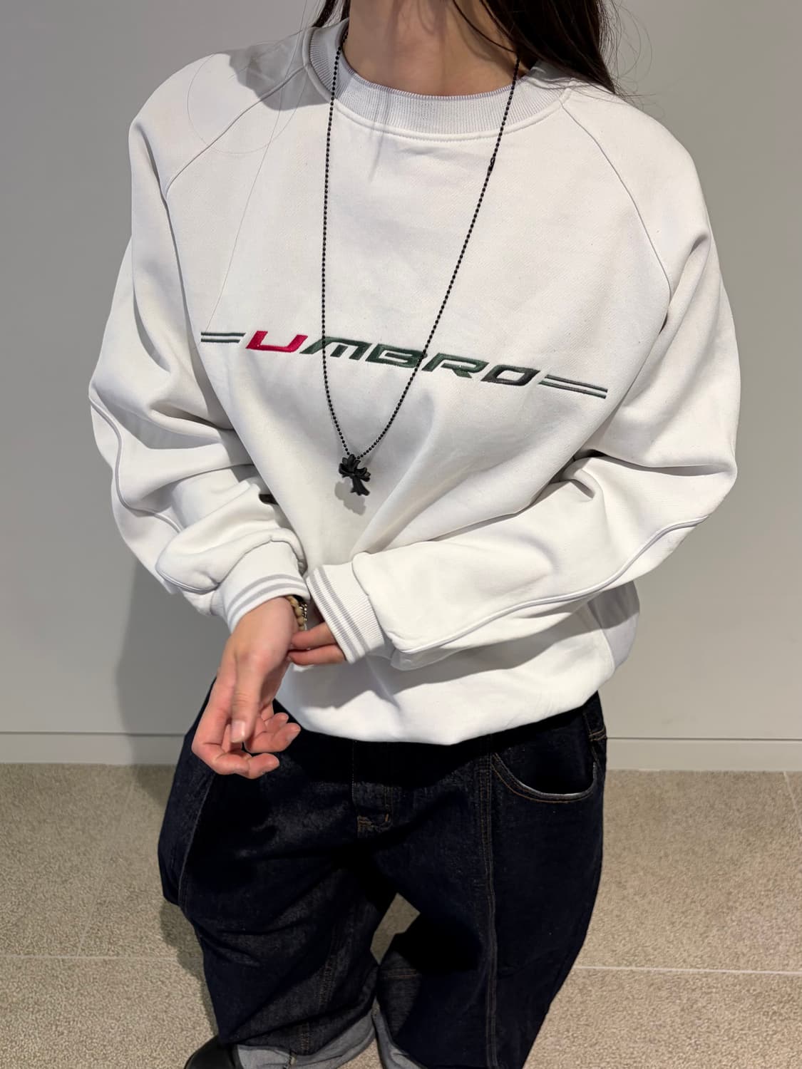 90s UMBRO 올드스쿨 화이트 맨투맨 상품이미지3