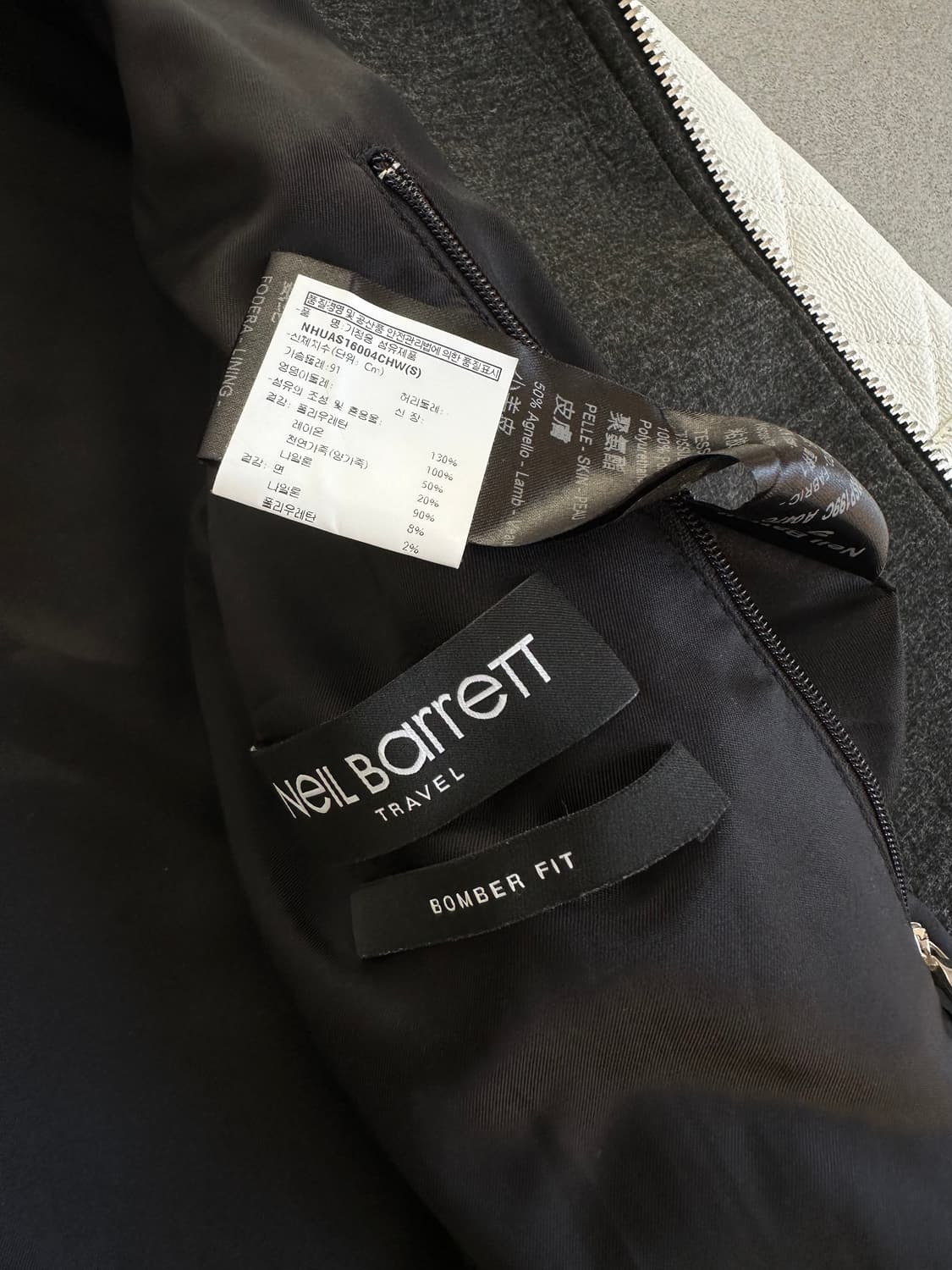 닐바렛 램스킨 레더 봄버핏 바시티 자켓 상품이미지6