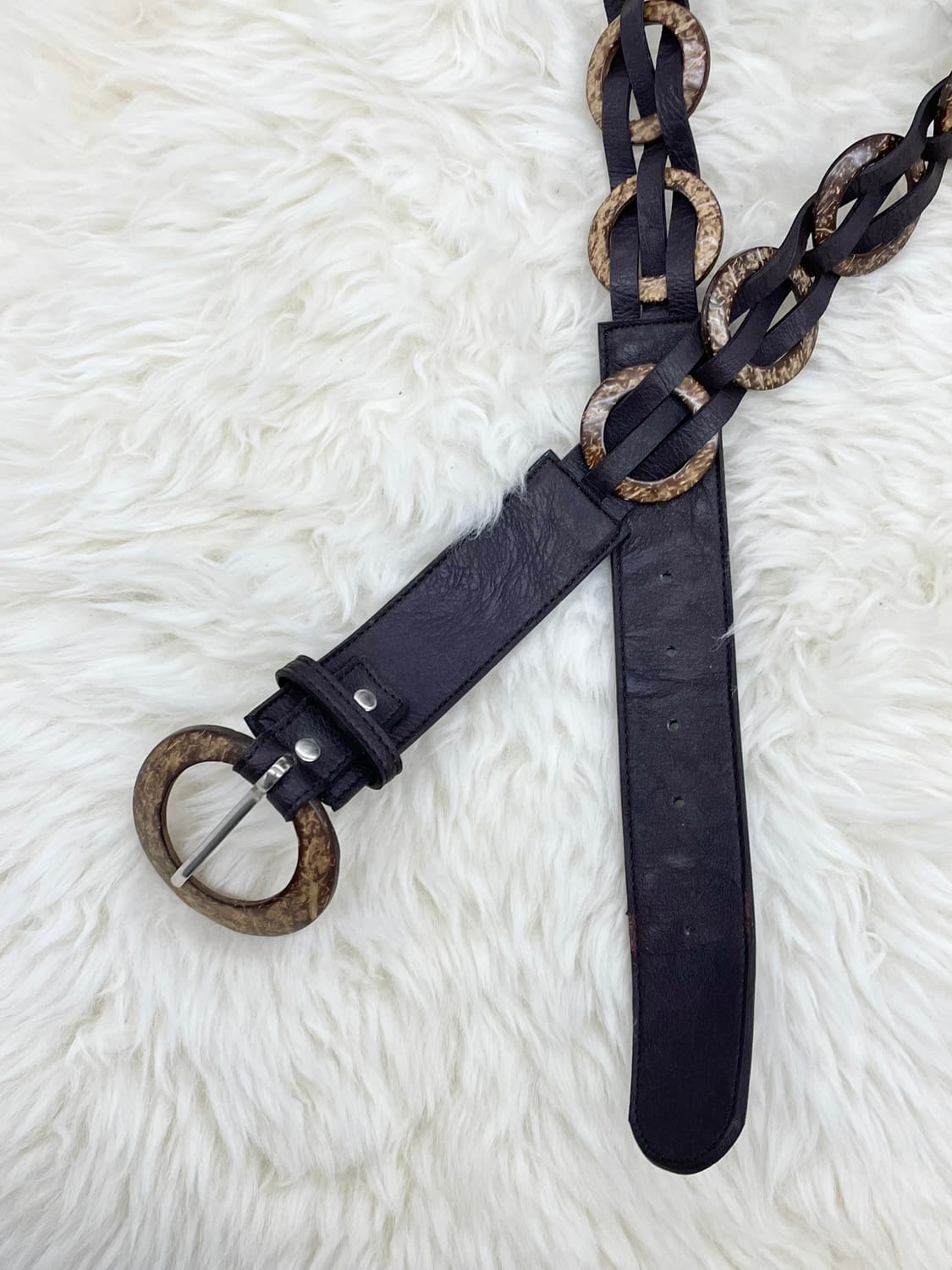그런지 우드 펀칭 벨트 상품이미지6