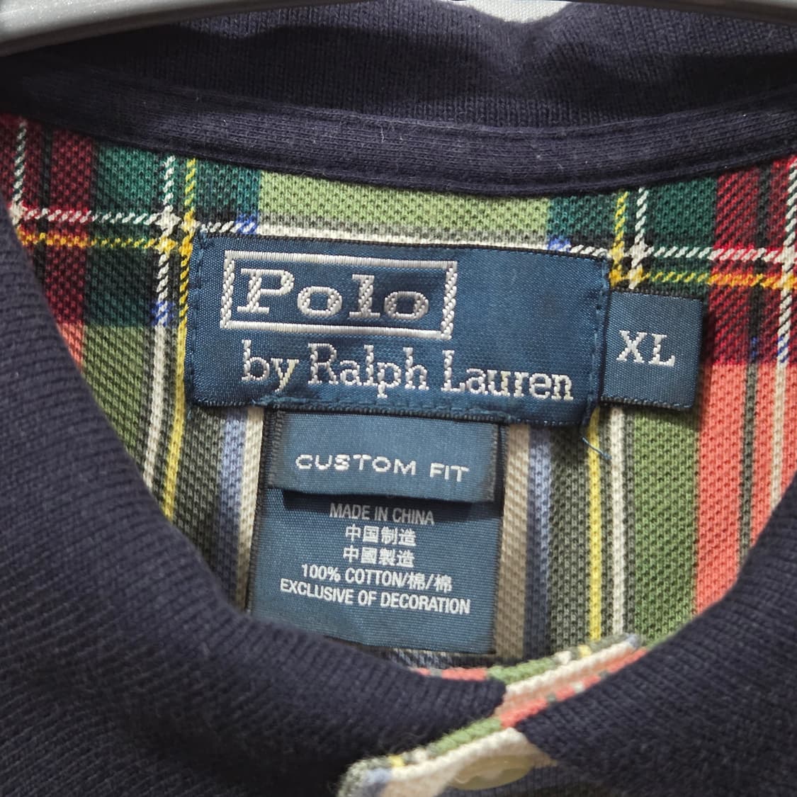 폴로랄프로렌 피케 빅포니 체크반팔 카라티 XL 상품이미지3