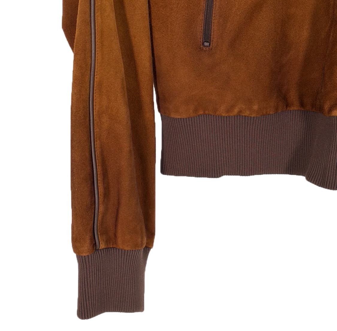 [50] 프라다 25fw 남성 벨벳 스웨이드 레더 블루종 자켓 꼬냑 상품이미지5