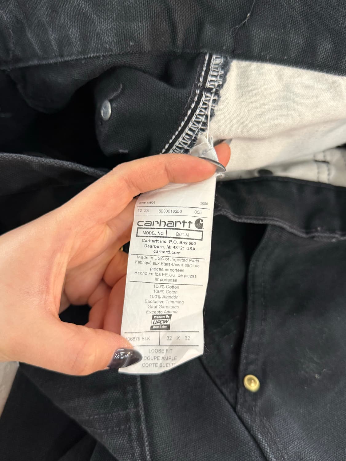 Carhartt 칼하트 불랙 더블니 카펜터 팬츠 32 상품이미지7