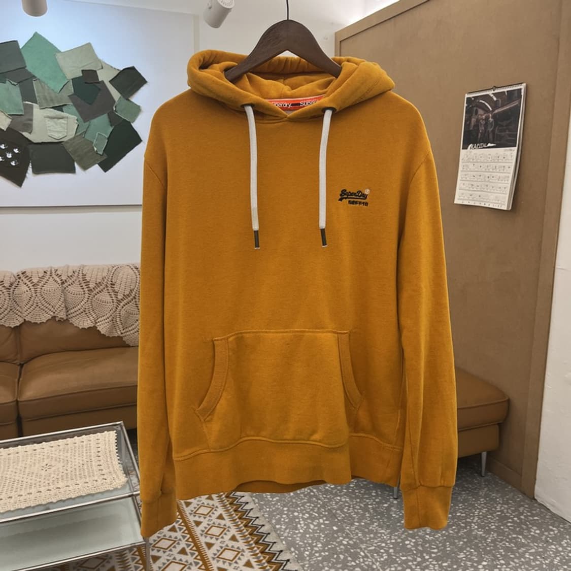 슈퍼드라이 Y2K 레트로 빈티지 머스타드 후드티 L C10742 상품이미지3