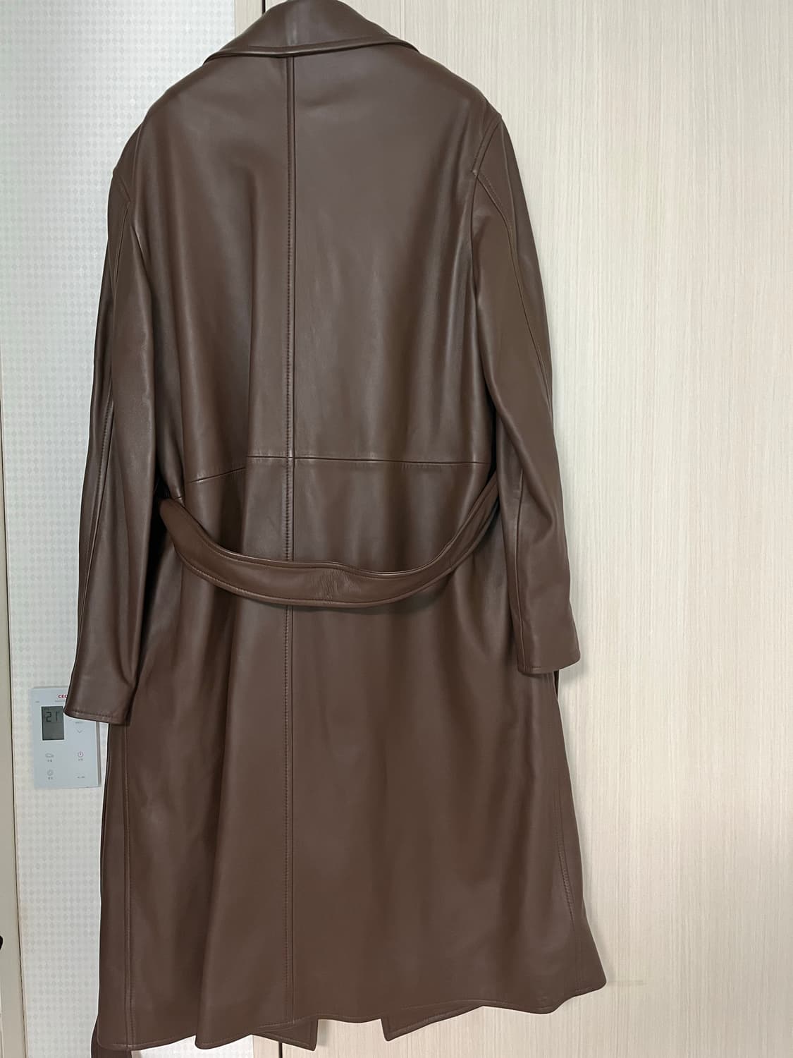 JOSEPH 조셉 천연 양가죽 롱 코트 브라운 상품이미지2