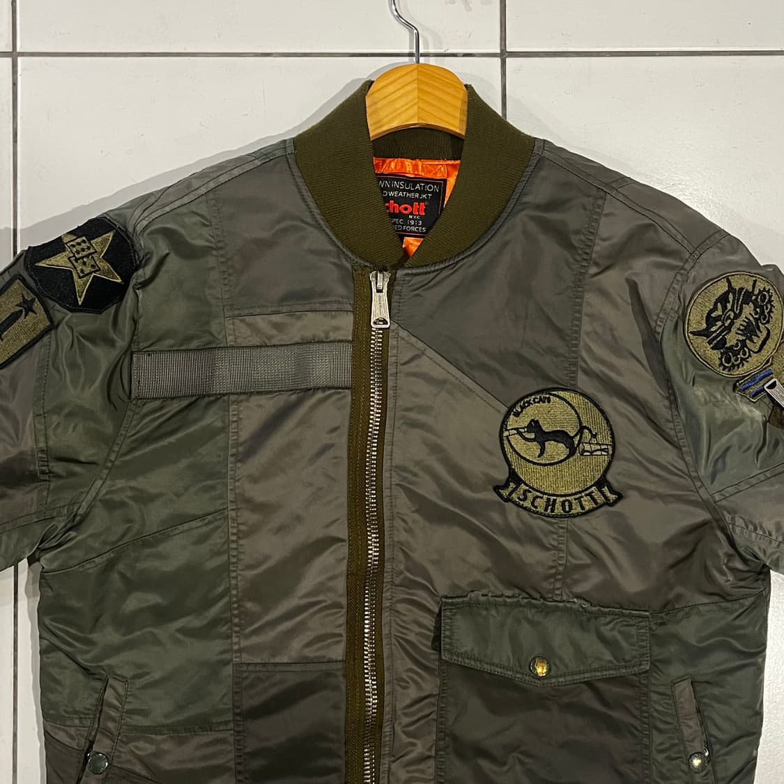 Schott 쇼트 밀리터리 패치워크 ma-1 자켓 상품이미지3