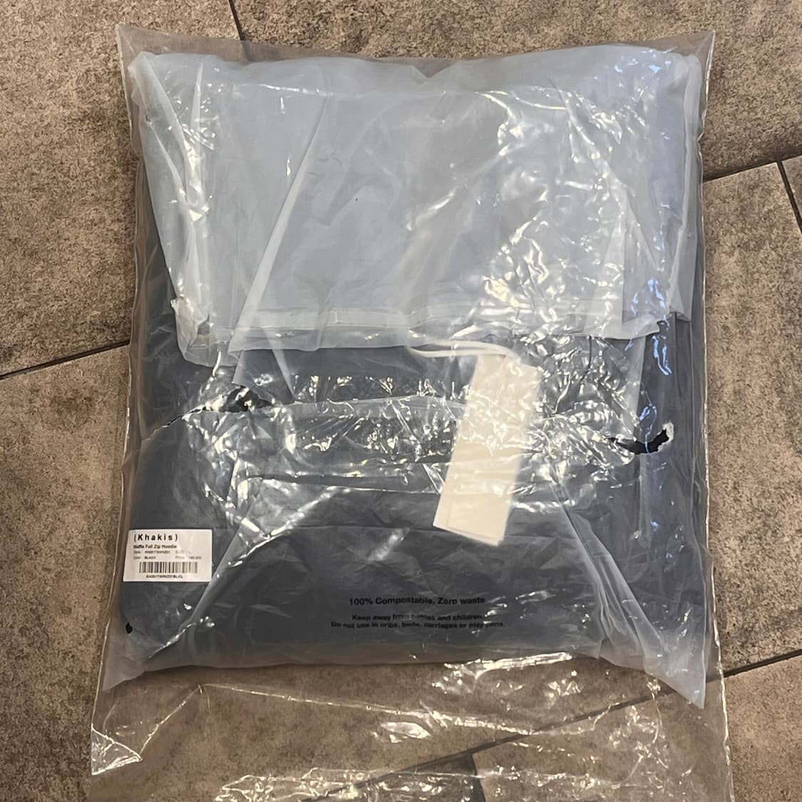 [택포](L) 카키스 와플 풀집 후디 블랙 상품이미지8