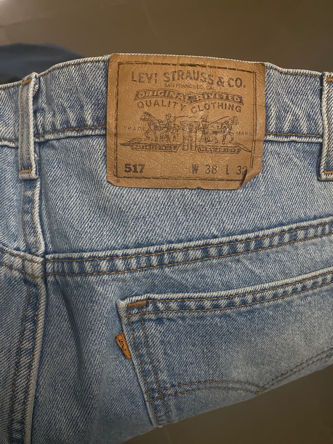 [38X32] 리바이스 517 빈티지 90s USA 오렌지탭 데님 팬츠 상품이미지3