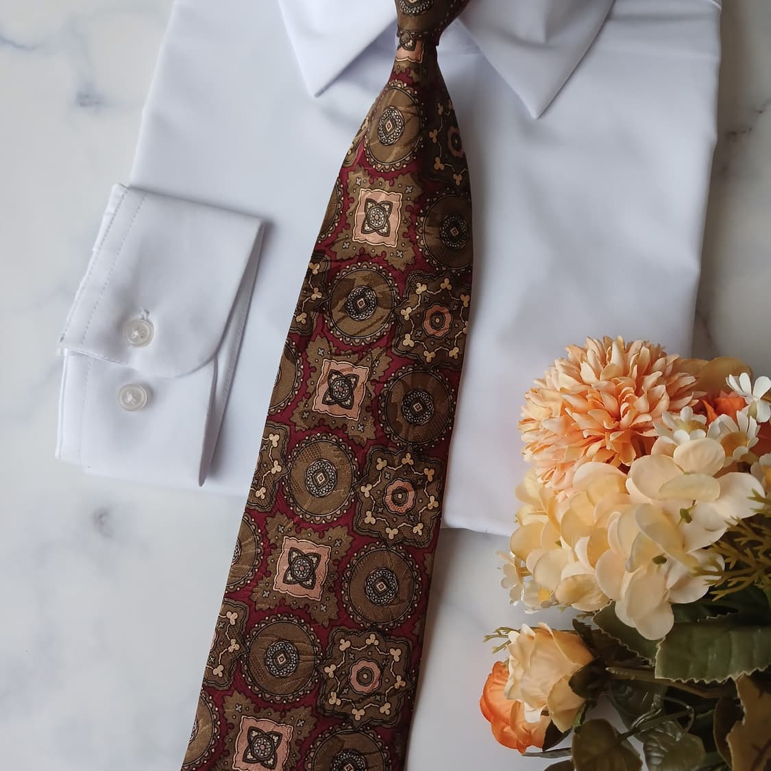 아쿠아스큐텀 실크 클래식 패턴 넥타이 9.5cm A+~A등급 A19785 상품이미지5