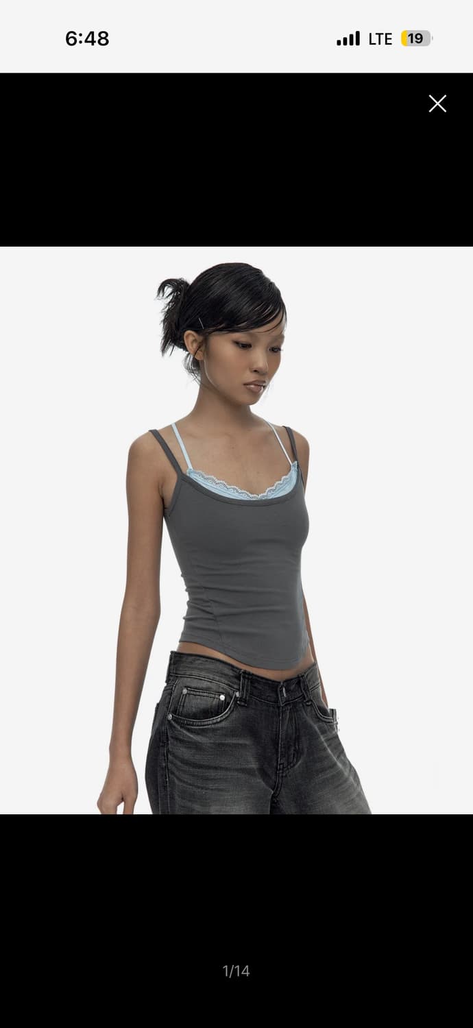 새상품) 카시코 Nessa Lace Top Gray 레이스탑 그레이 상품이미지1