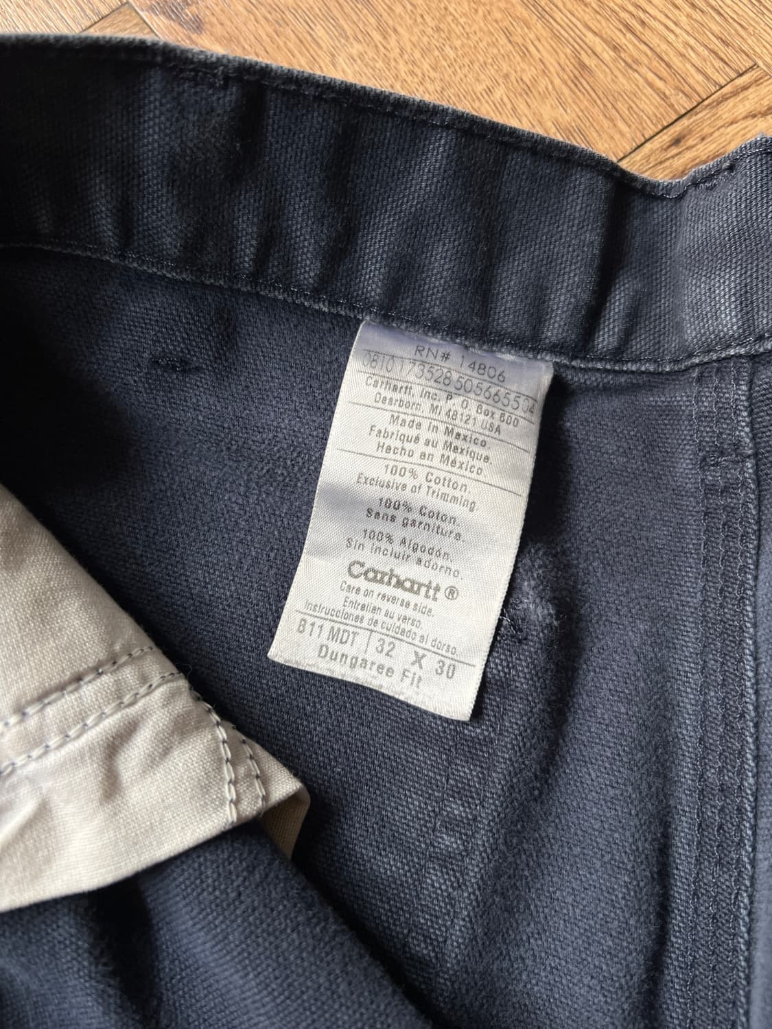 [32]칼하트 USA 빈티지 워싱 미드나잇 네이비 싱글니 카펜터 워크팬츠 상품이미지7