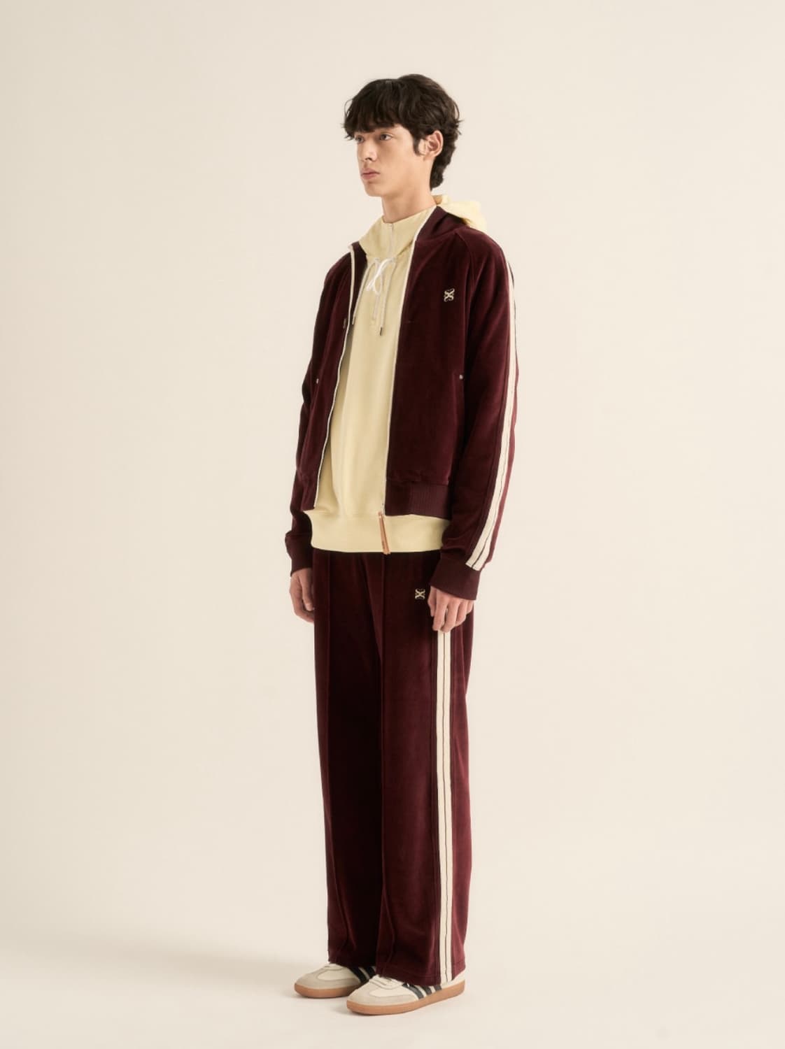 세터 로턴 벨루어 트랙 집업자켓 버건디(L) 아디다스나이키오와이아캄디네댓 상품이미지8