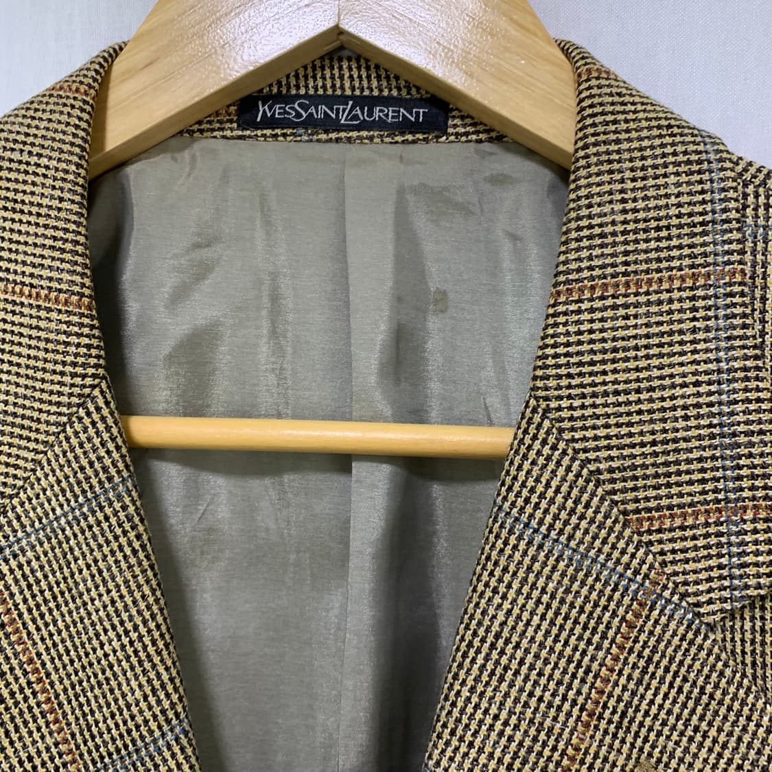 입생로랑 뿌르옴므 체크 울 자켓 블레이저 빈티지 상품이미지9