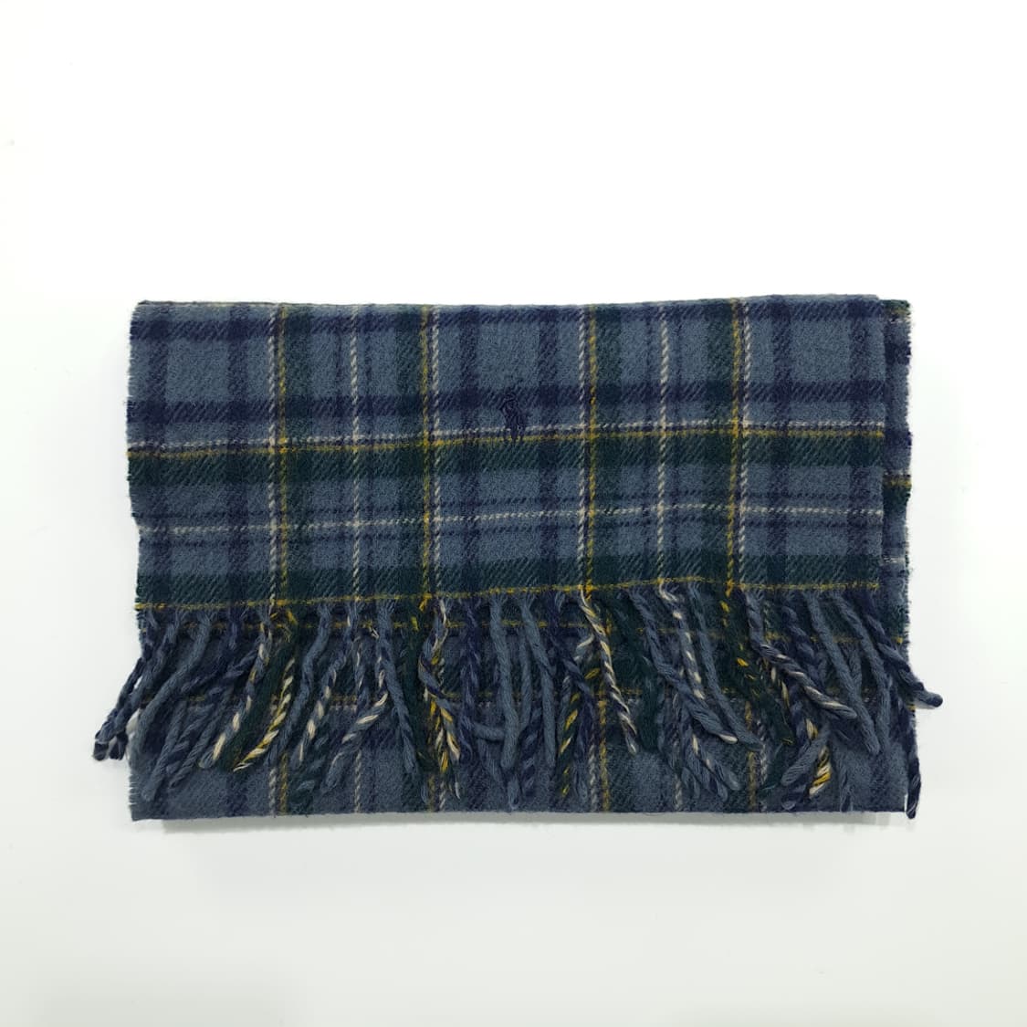 MX253 폴로 랄프로렌 그린네이비 타탄체크 램스울 목도리 머플러 상품이미지6