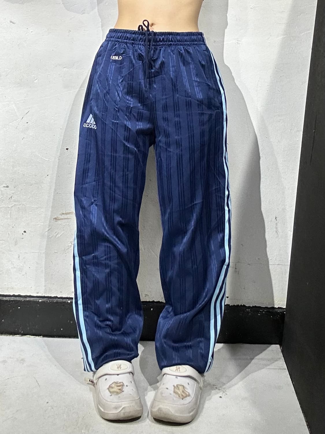 아디다스 네이비 블루 삼선 와이드 추리닝 바지 트레이닝 팬츠 L 상품이미지2