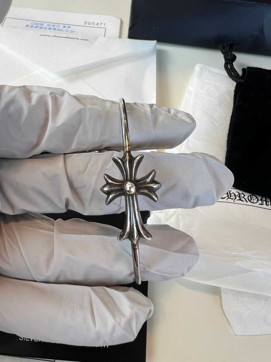 크롬하츠 스키니 타이니 크로스 뱅글 팔찌 상품이미지2