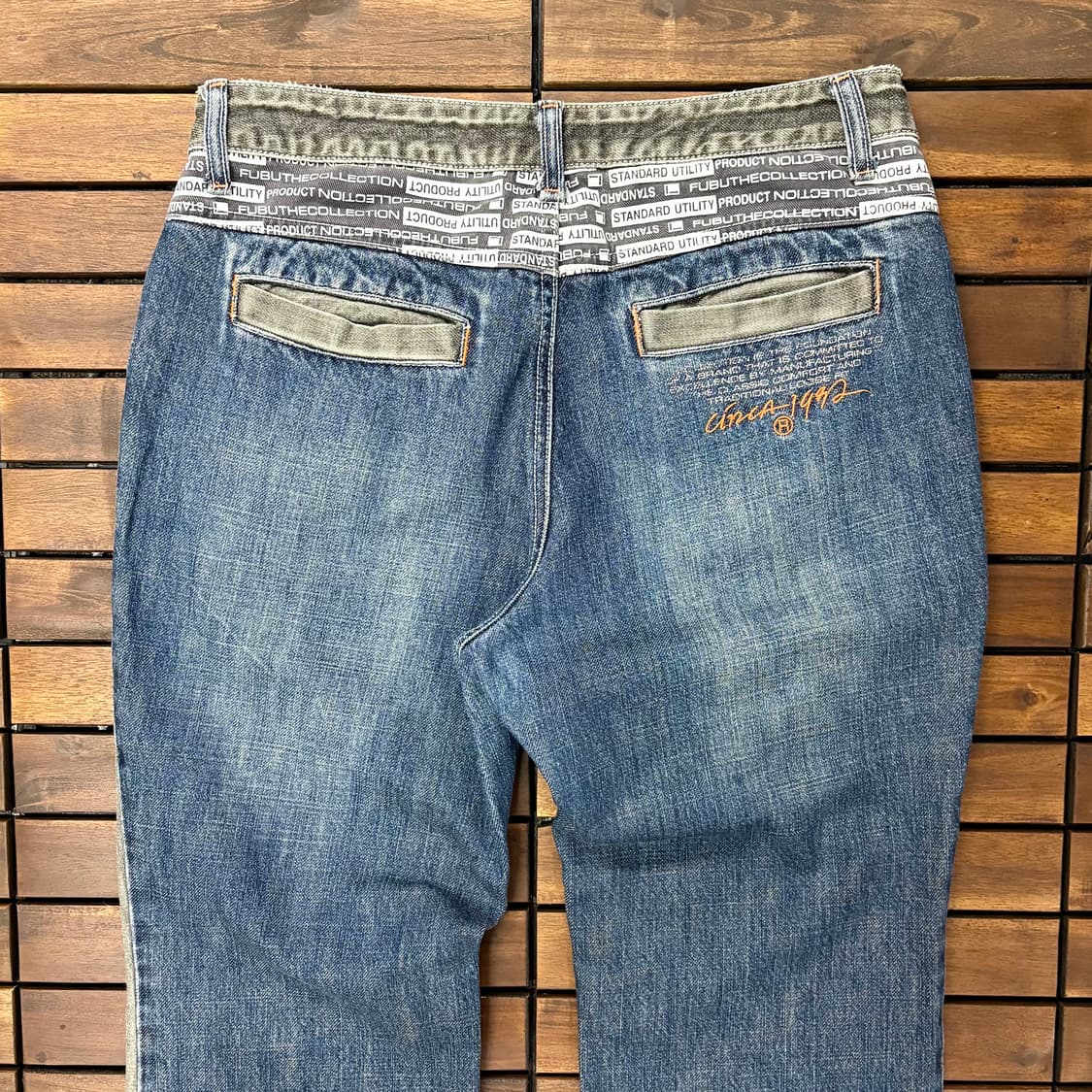 (29) 후부 올드스쿨 배색 데님 팬츠 상품이미지4