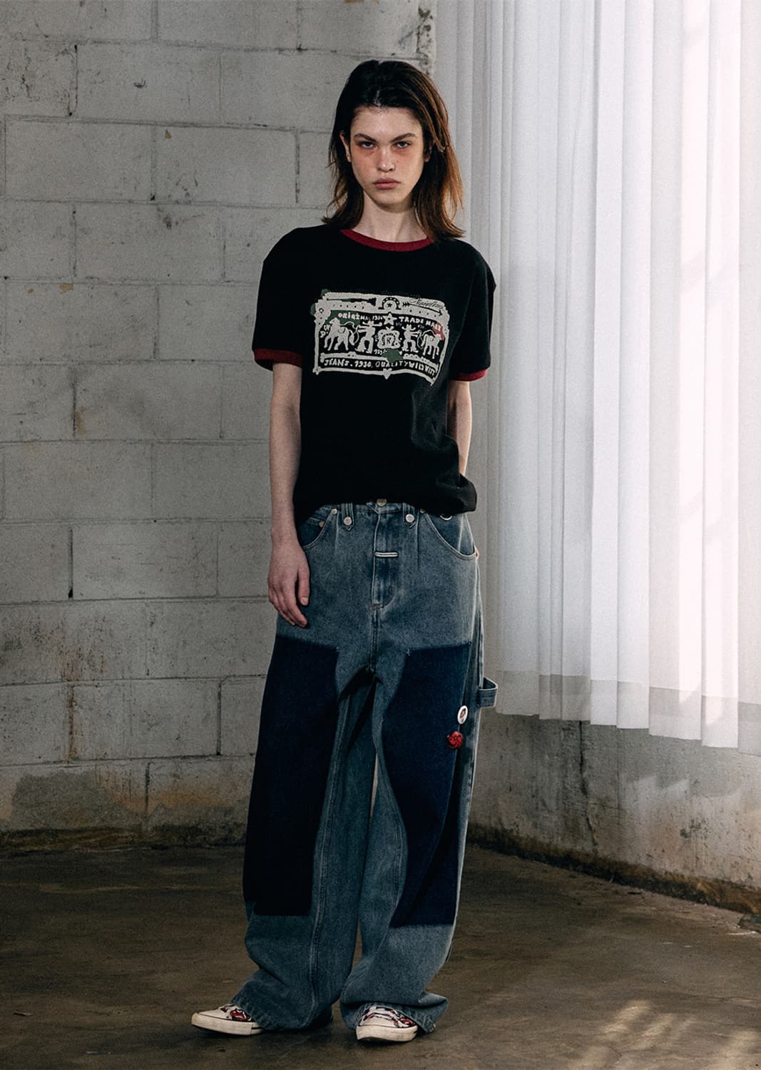 cowboy pictogram ringer tee black 상품이미지4