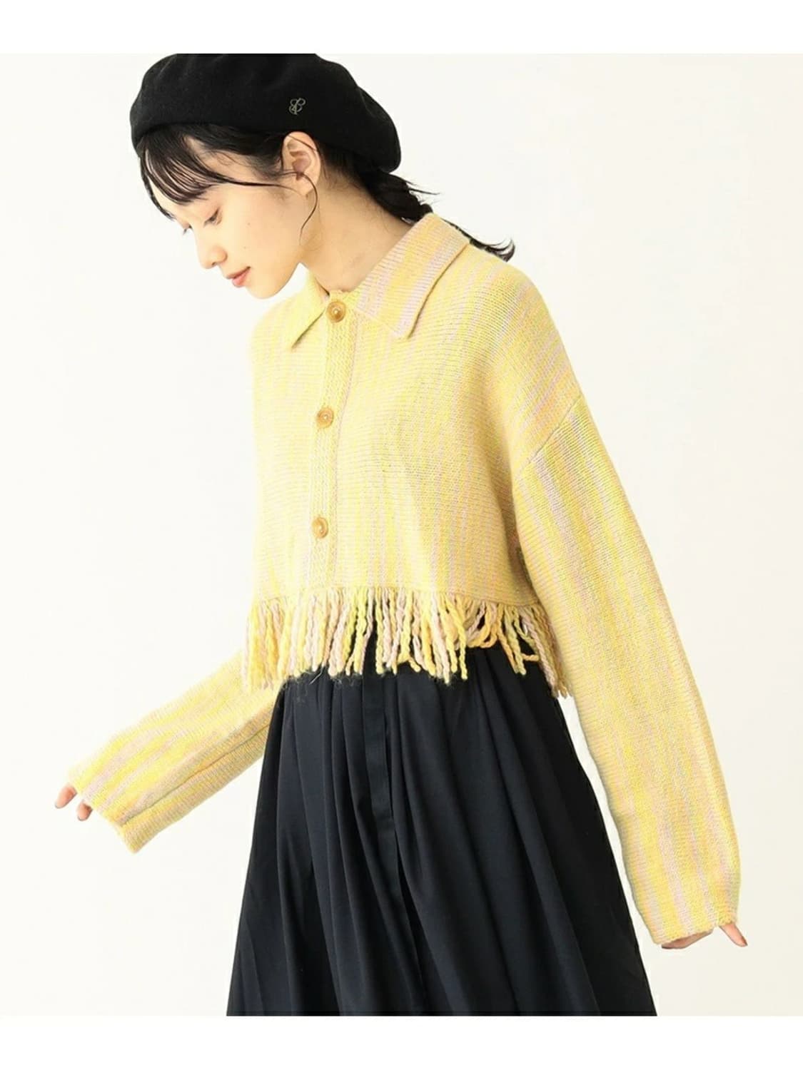 빔즈보이 BEAMS BOY Kasuri Fringe Cardigan 상품이미지3
