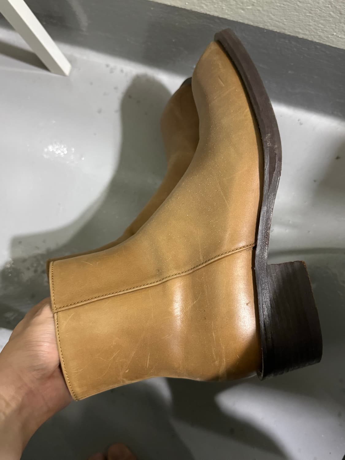 메종미네드 카멜 스웨이드 앵클 부츠 41 260 상품이미지2