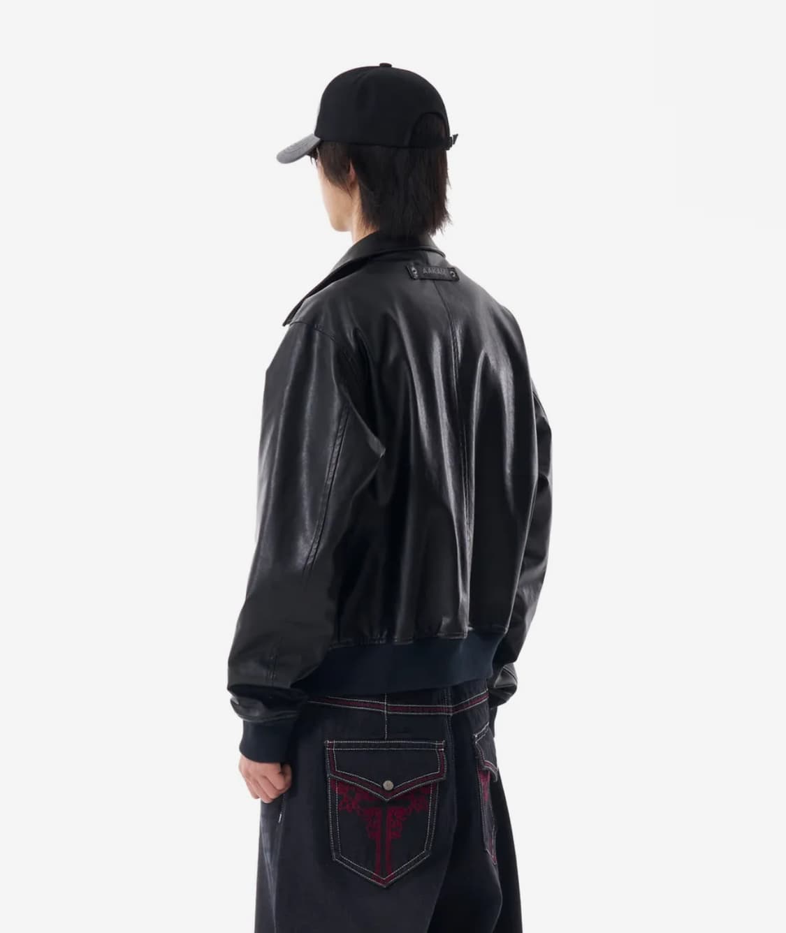 Western Collar Leather Jacket (Black) 2 상품이미지6
