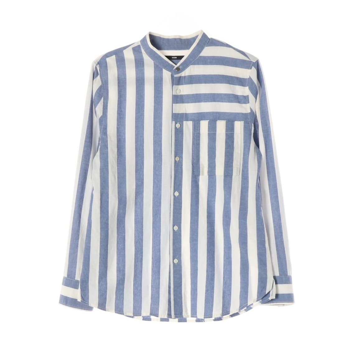 시스템 옴므 밴드카라 멀티 스트라이프 셔츠 L 상품이미지1