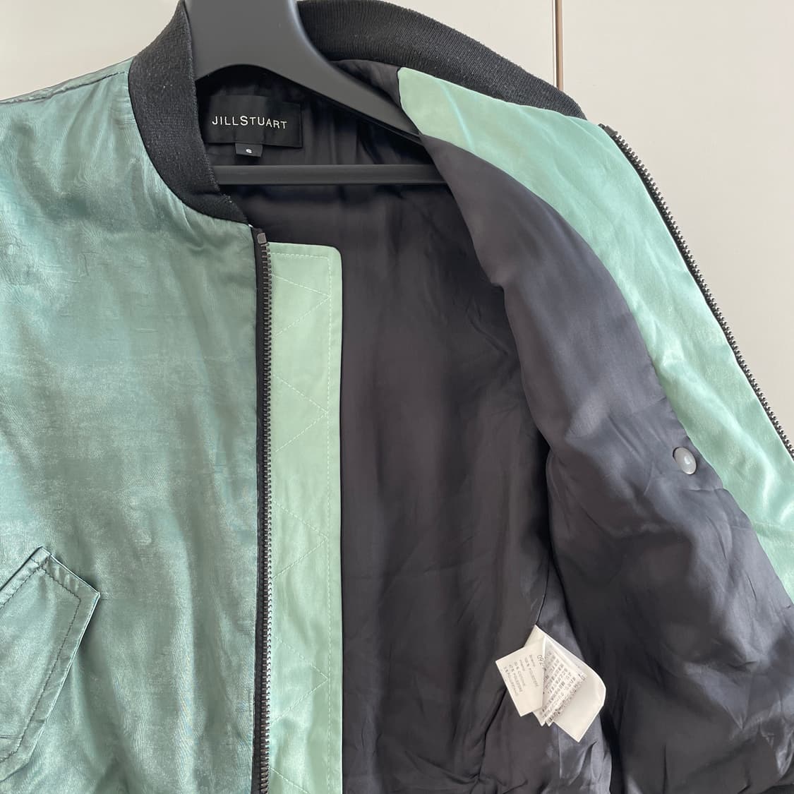 질스튜어트 망사 레이어드 그린 블루종 봄버 상품이미지7