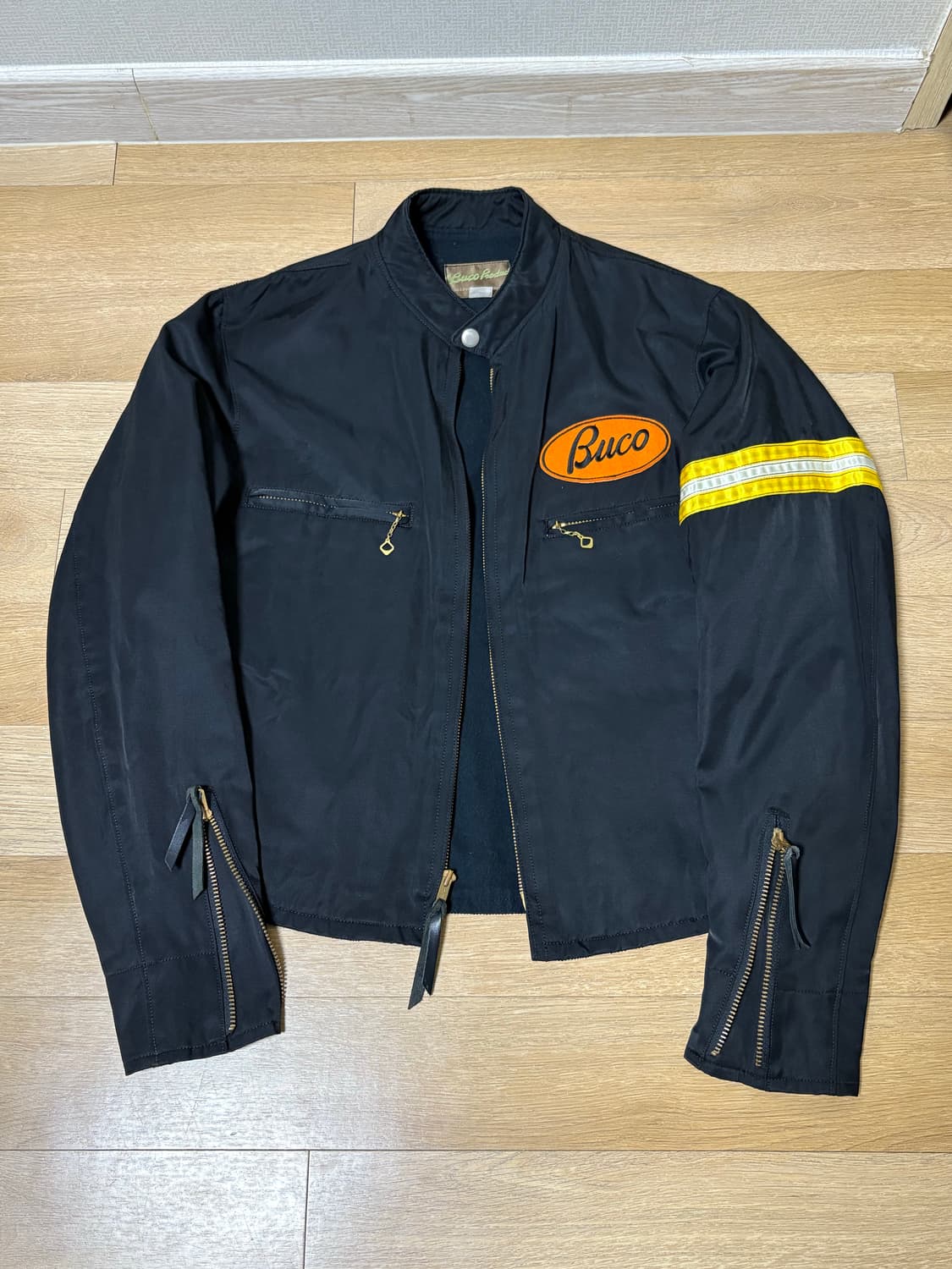 (38)리얼맥코이 부코 j-57 모터사이클 새틴 자켓 상품이미지1