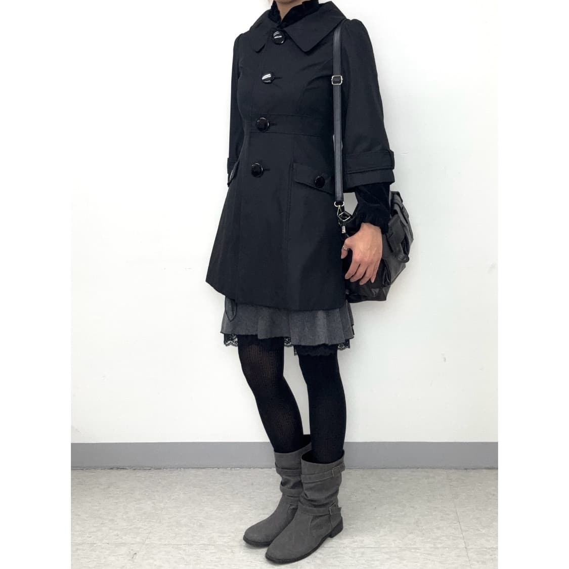 빈티지 블랙 코트 상품이미지3