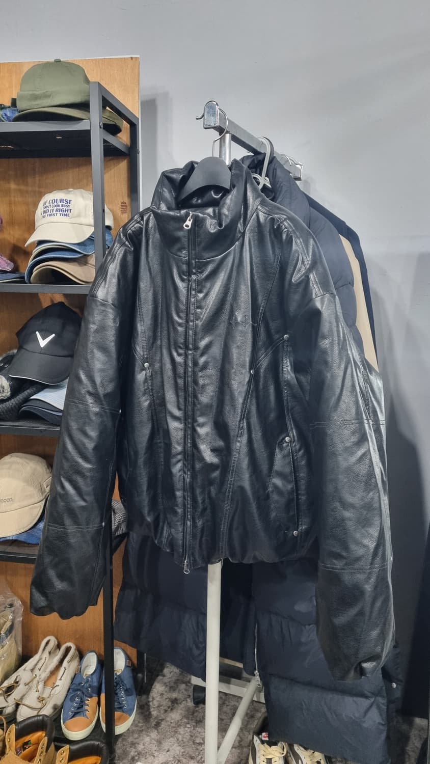 낫포너드 오버핏 레더패딩105~115(가슴단면68) 3번내외착용 상품이미지2