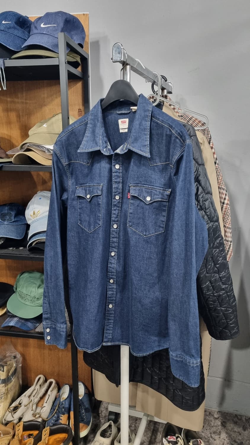((리 바 이 스)) 웨스턴 데님셔츠 L(가슴단면54) 상태A급 상품이미지1