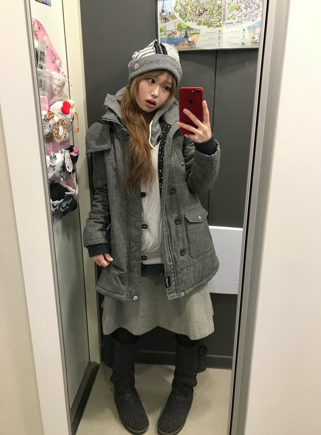 그레이 갭 엑스걸 별패턴 너드 니혼진 코디세트 상품이미지1