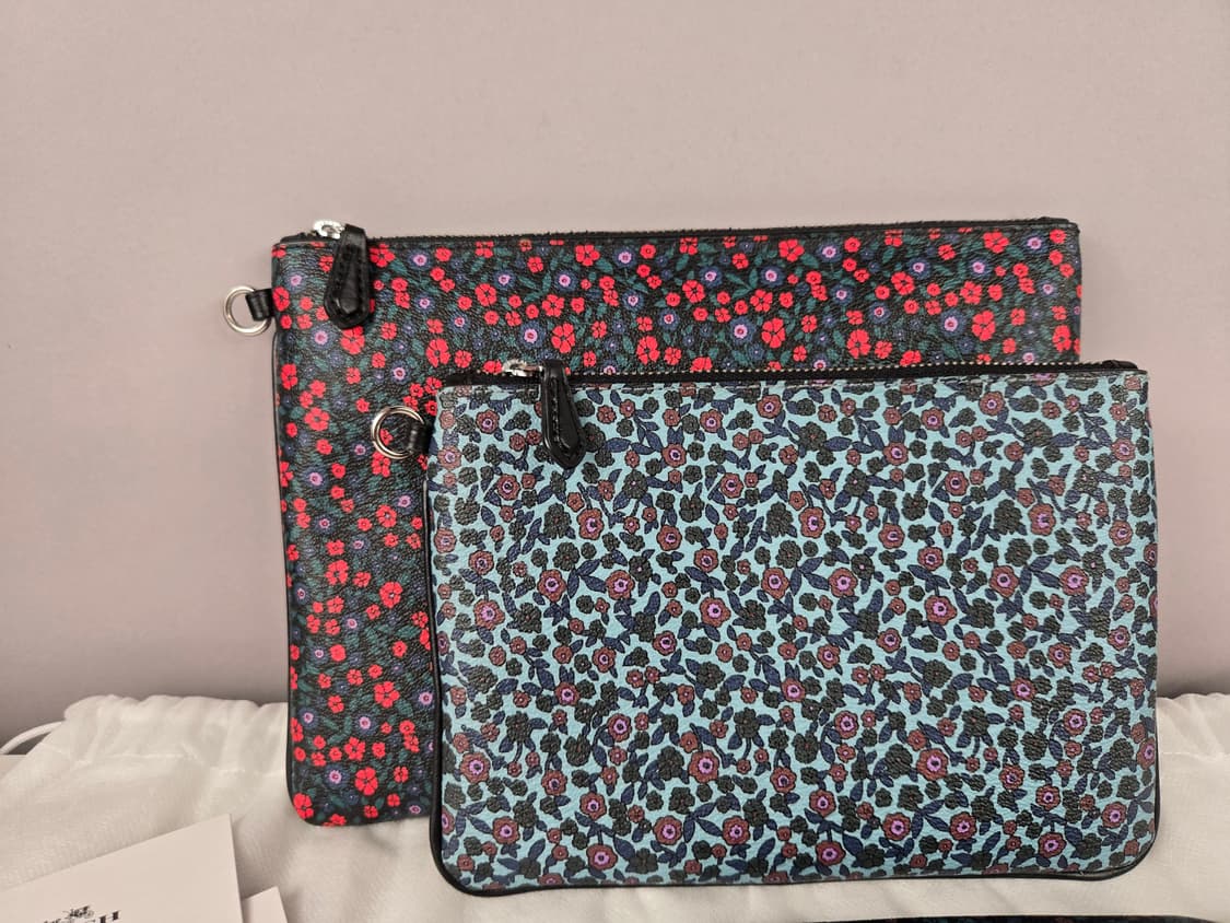COACH 코치 트리오 파우치 플라워 트리플 잔꽃 클러치 세트 상품이미지4