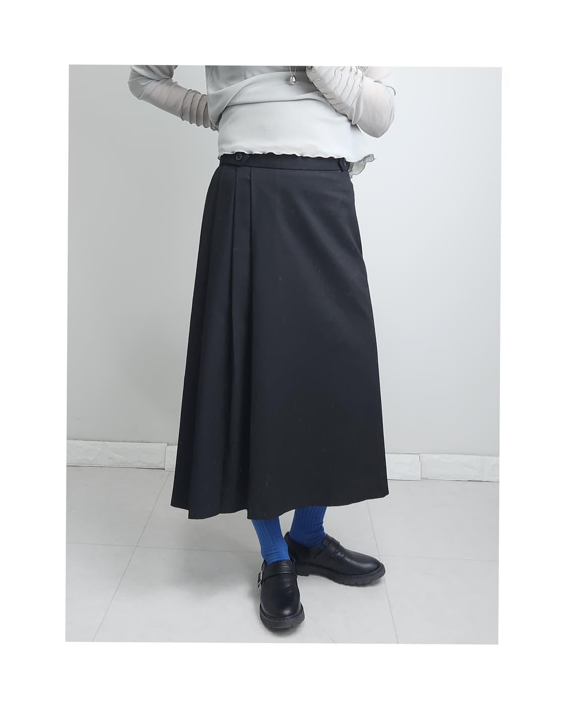 (GU x By Rokh)사이드 플리츠 스커트 상품이미지1