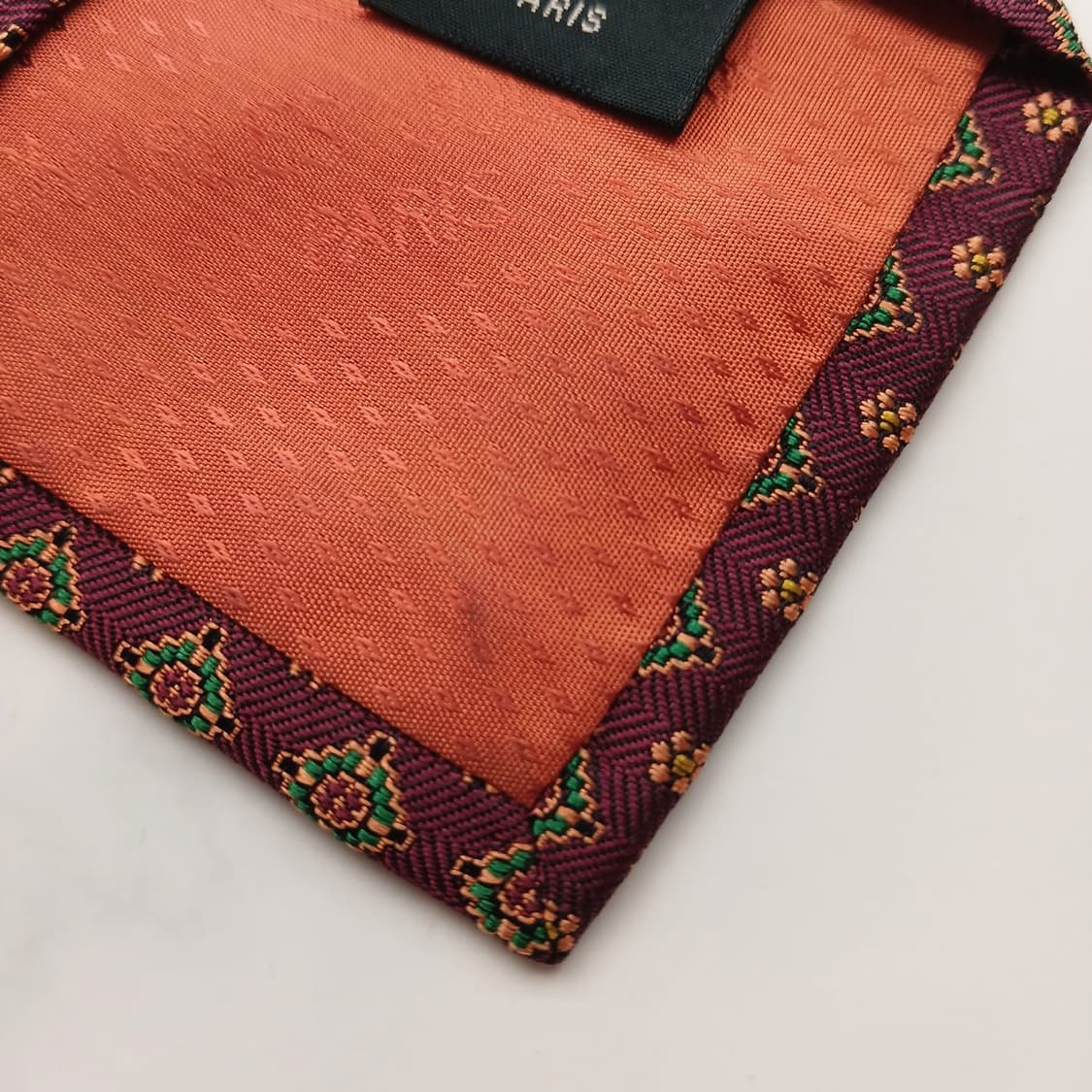 샤를주르당 실크 버건디 플라워 넥타이 9.6cm A등급 A18746
 상품이미지7