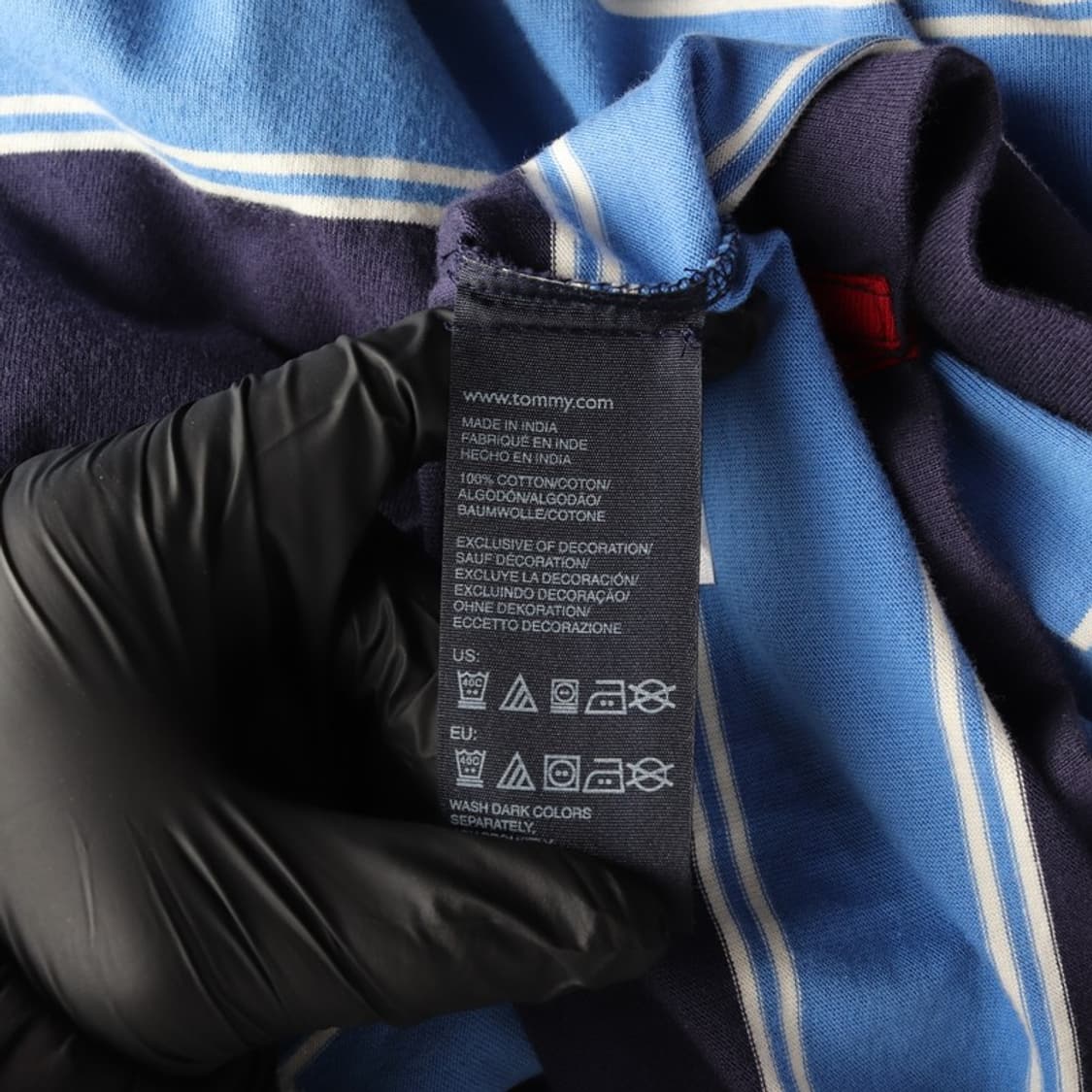 타미힐피거 스트라이프 긴팔 폴로 셔츠 네이비 XL 16-18 상품이미지6
