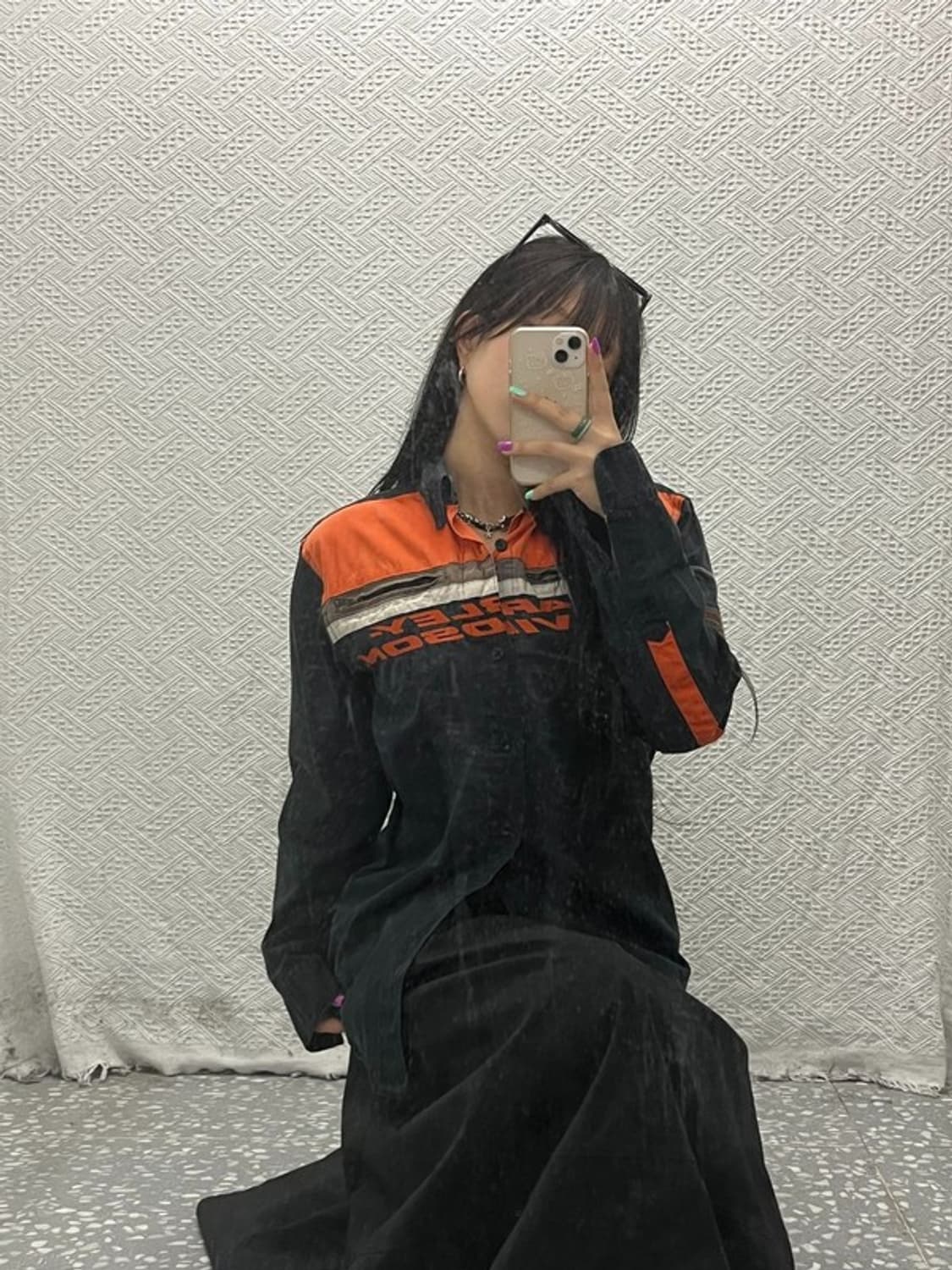 할리 데이비슨 올드스쿨 모터사이클 바이커 셔츠 S C06826 상품이미지1