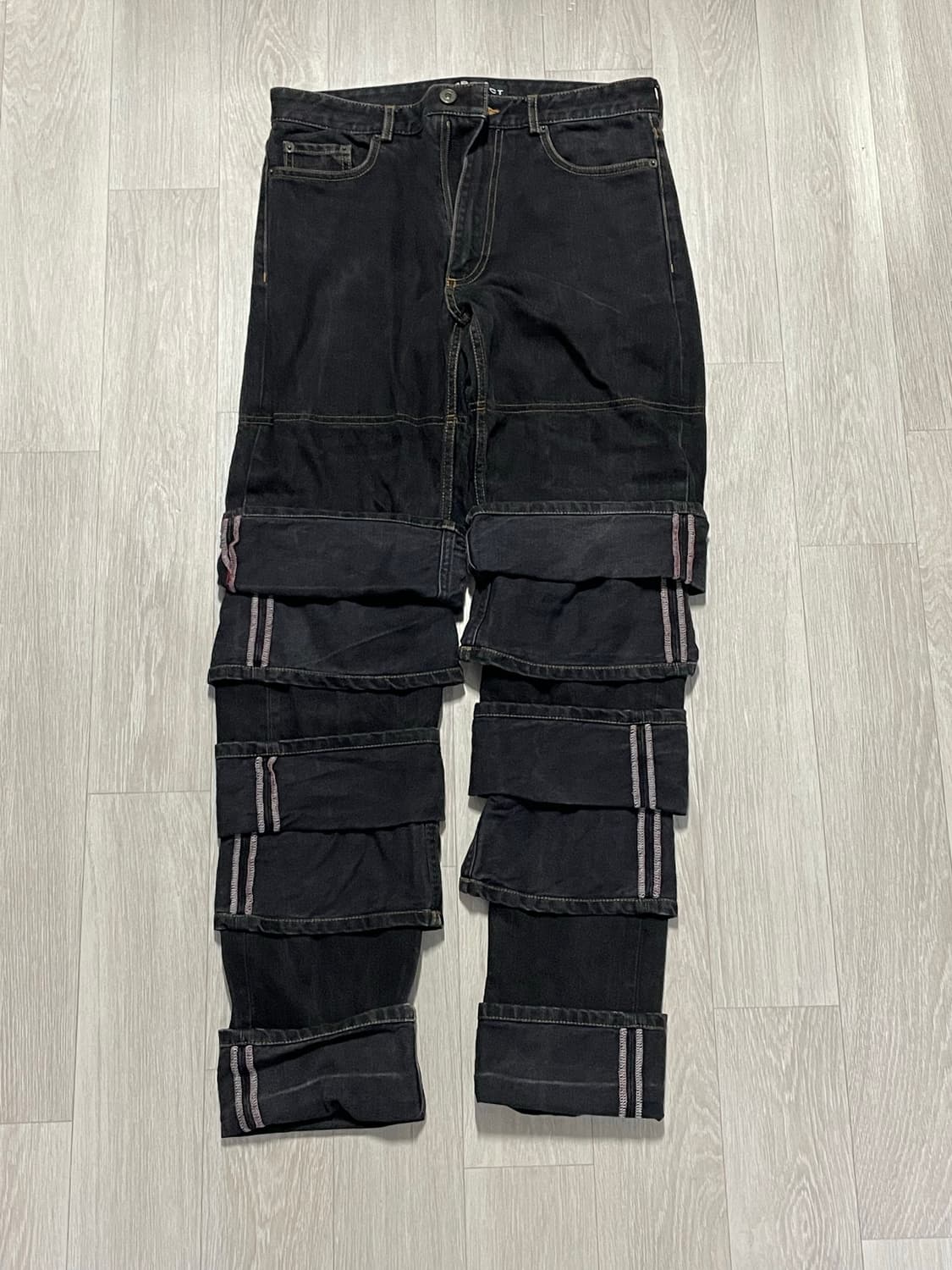 Yproject multi cuff layered jean black 상품이미지3