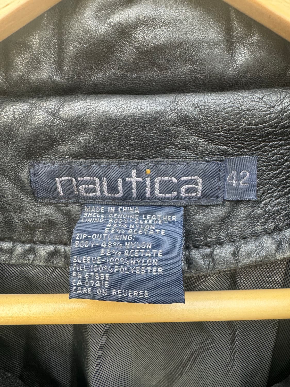 90s 노티카 빈티지 가죽 레더 카 코트 자켓 블랙 상품이미지6